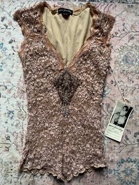 Ann Ferriday Blush Lace-Trim Camisole